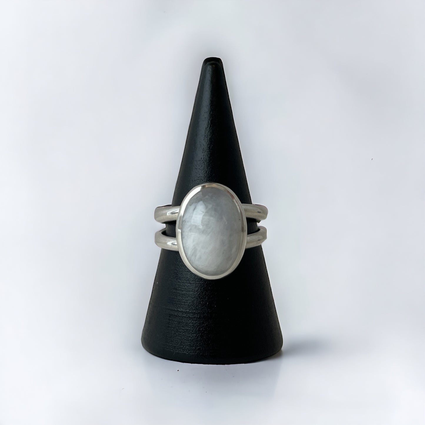 Silver and Moonstone Ring, SZ 7-7.5