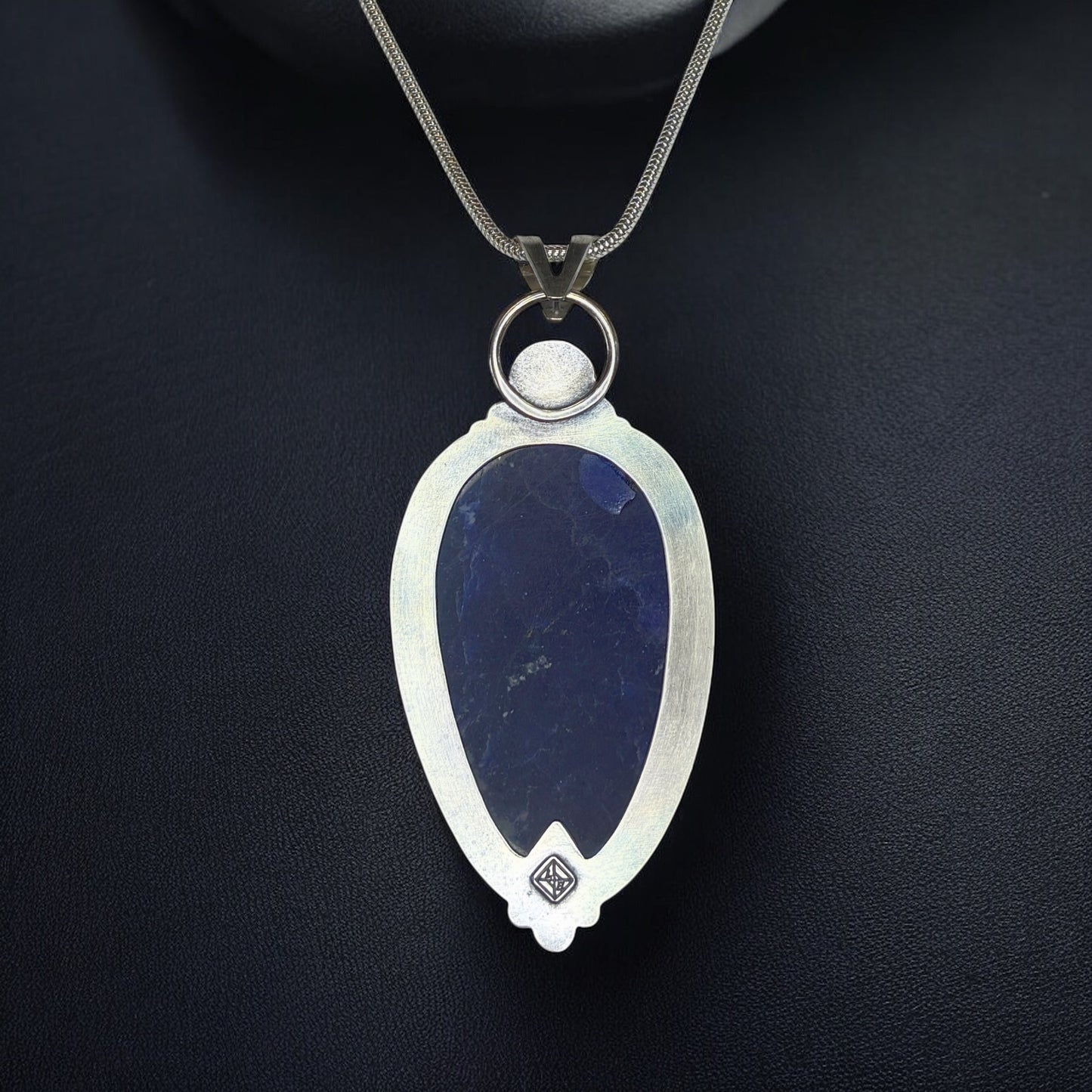 Silver and Plume Agate Pendant Necklace