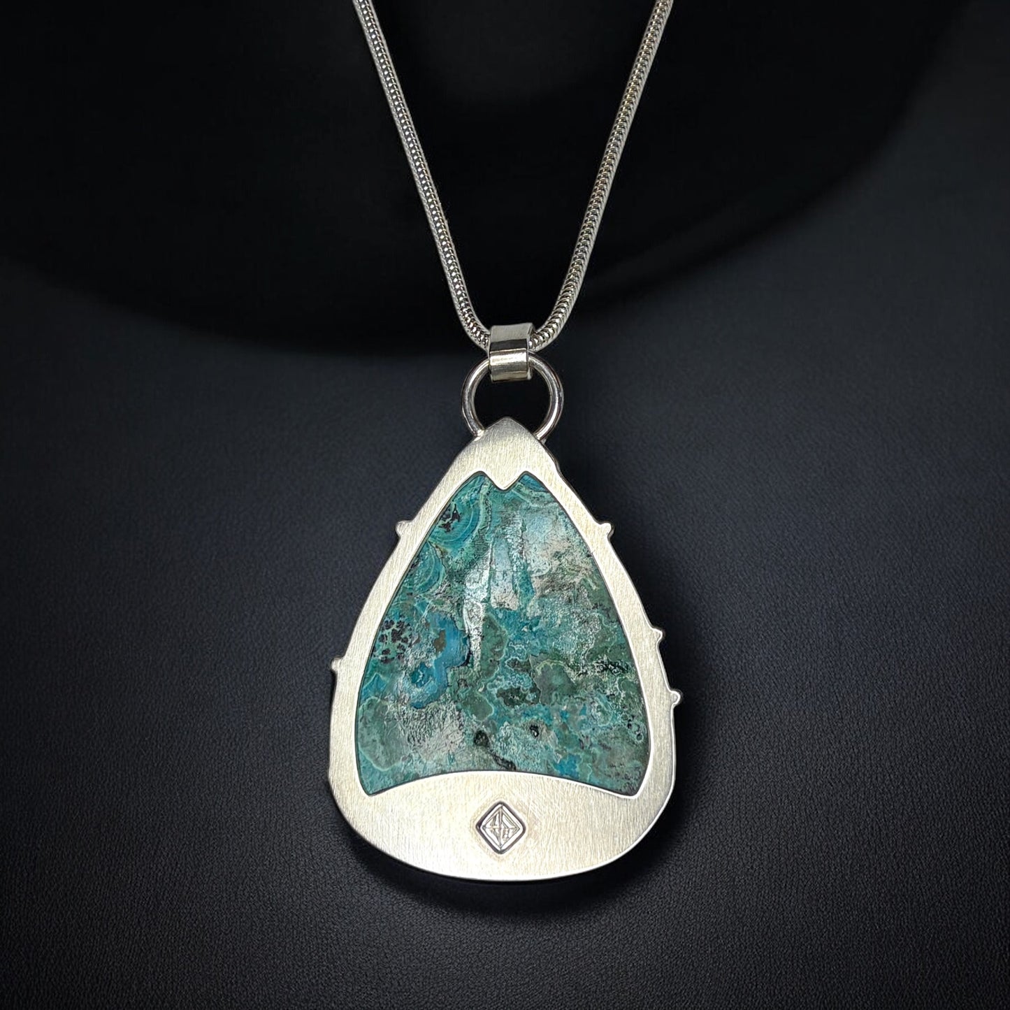 Silver & Chrysocolla Malachite Pendant
