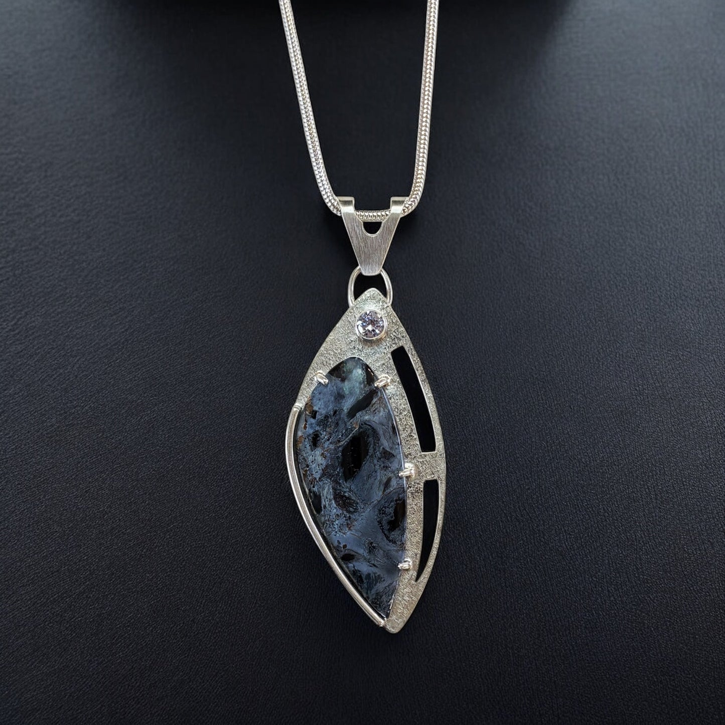 Pietersite and Silver Pendant