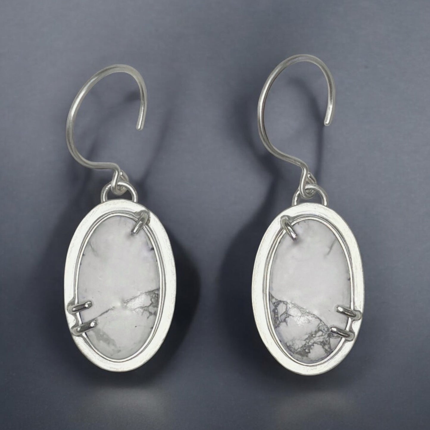Silver and Howlite Earrings