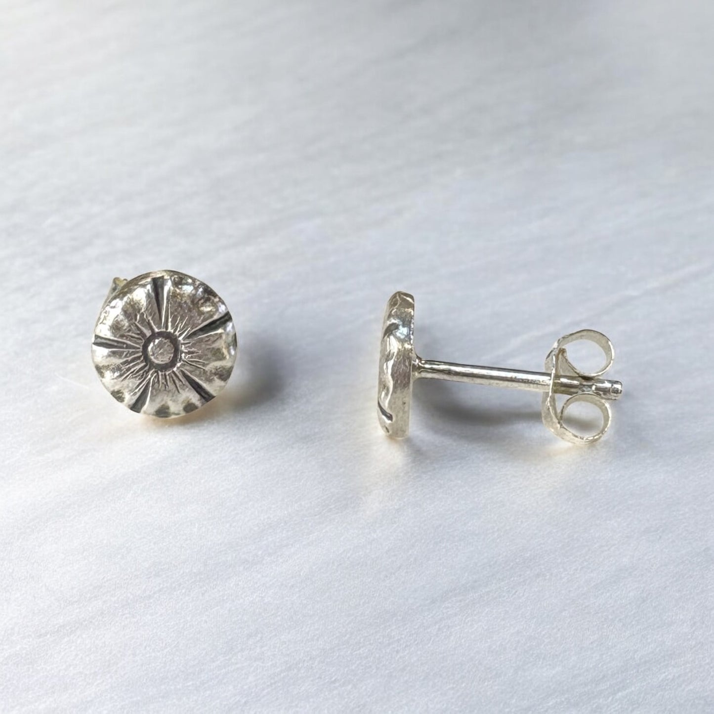 Silver Flower Stud Earrings