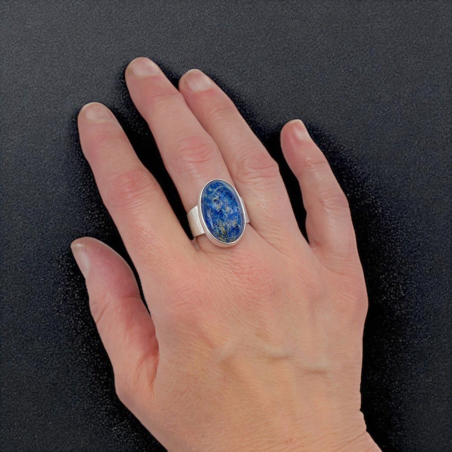 Silver and Lapis Lazuli Ring Size 8.5