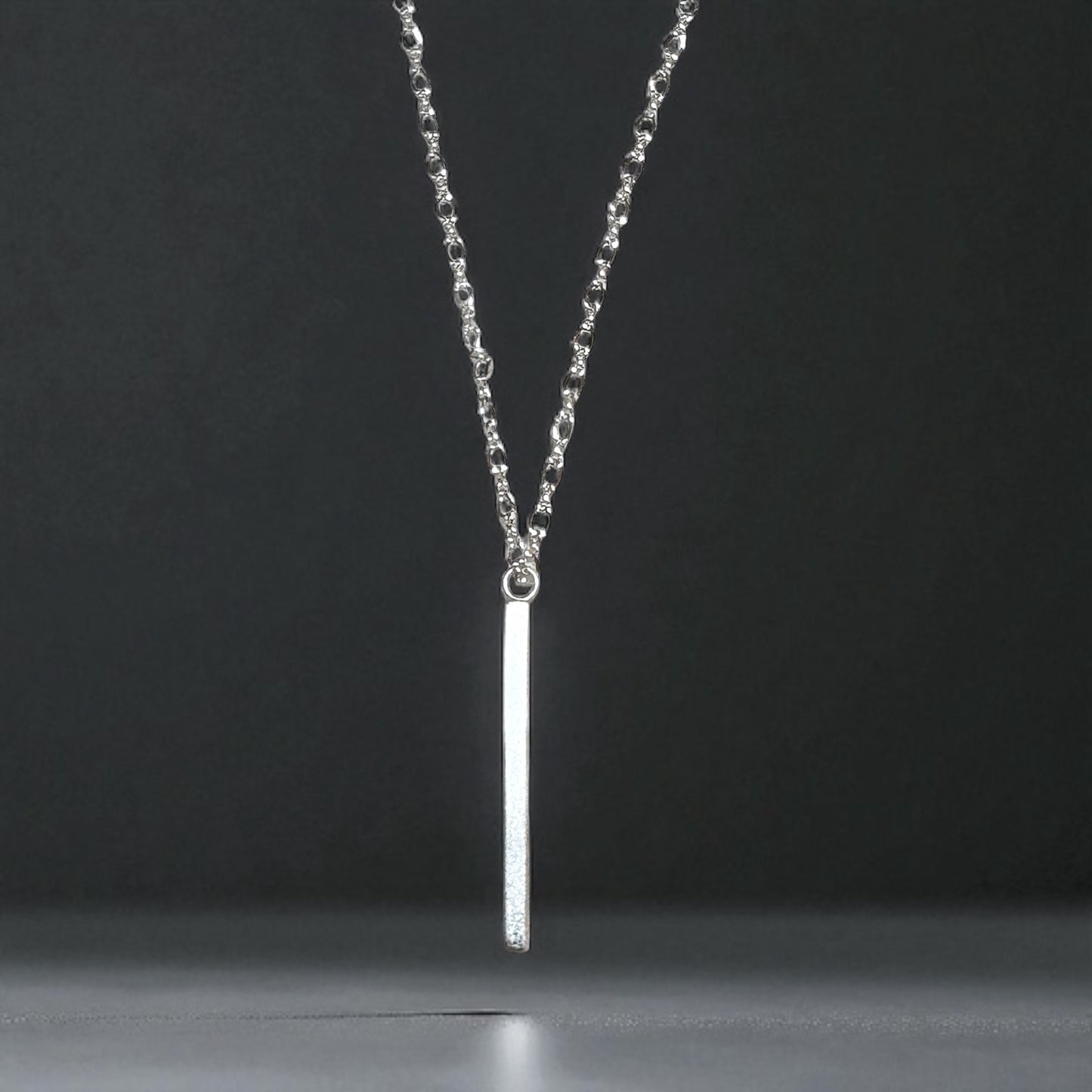 Sterling Silver Vertical Bar Necklace