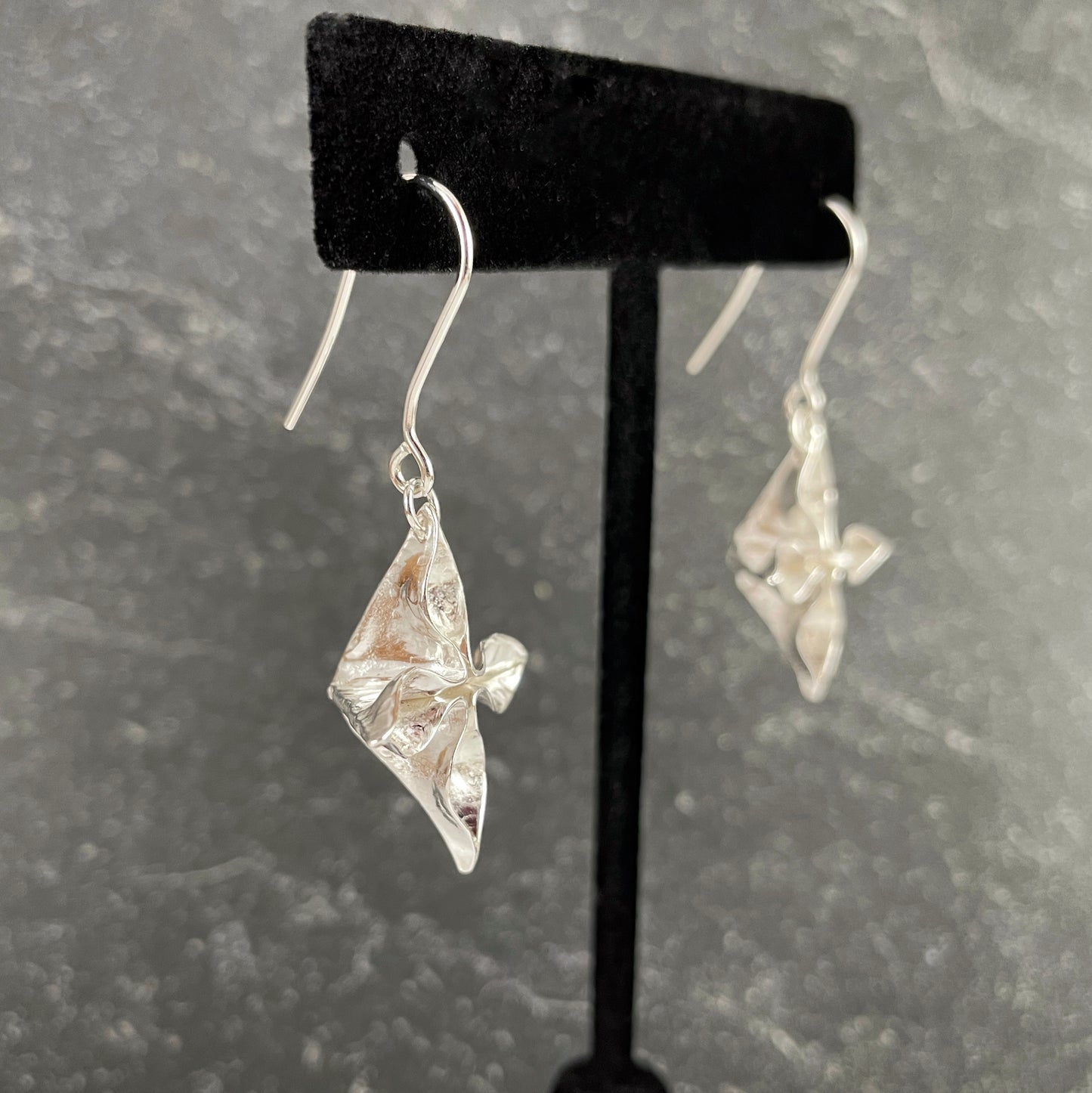 Silver Star-fold Earrings