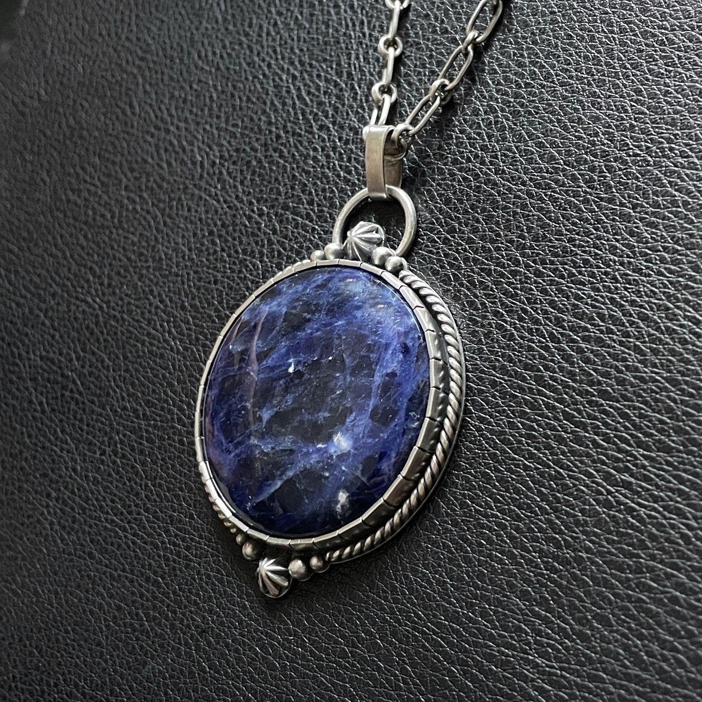 Silver and Blue Sodalite Necklace