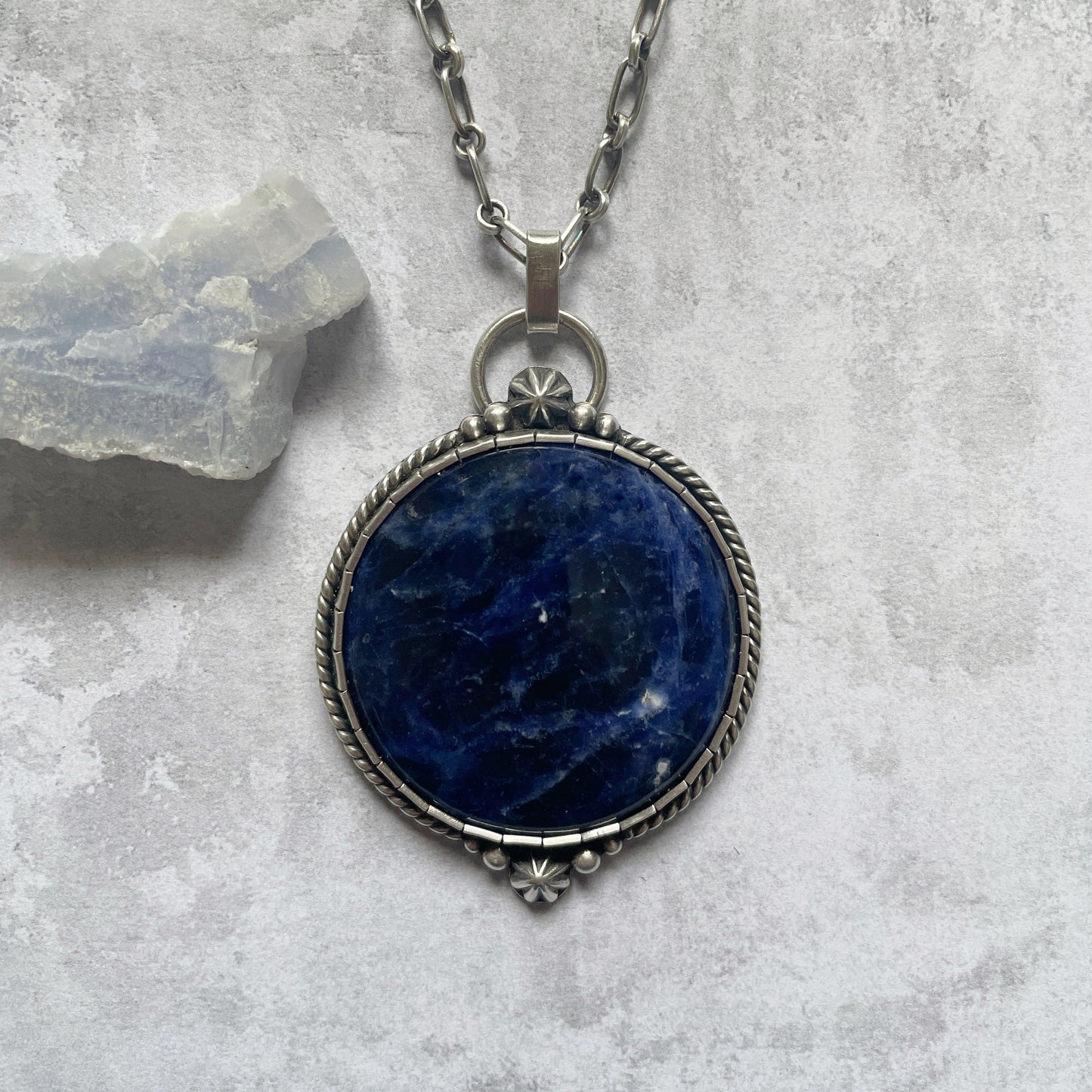 Silver and Blue Sodalite Necklace