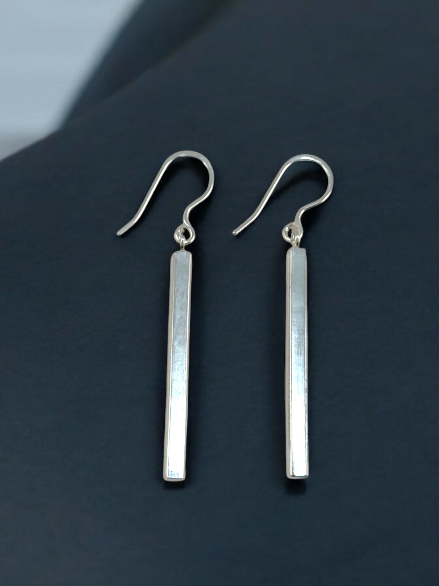 Sterling Silver Smooth Bar Earrings