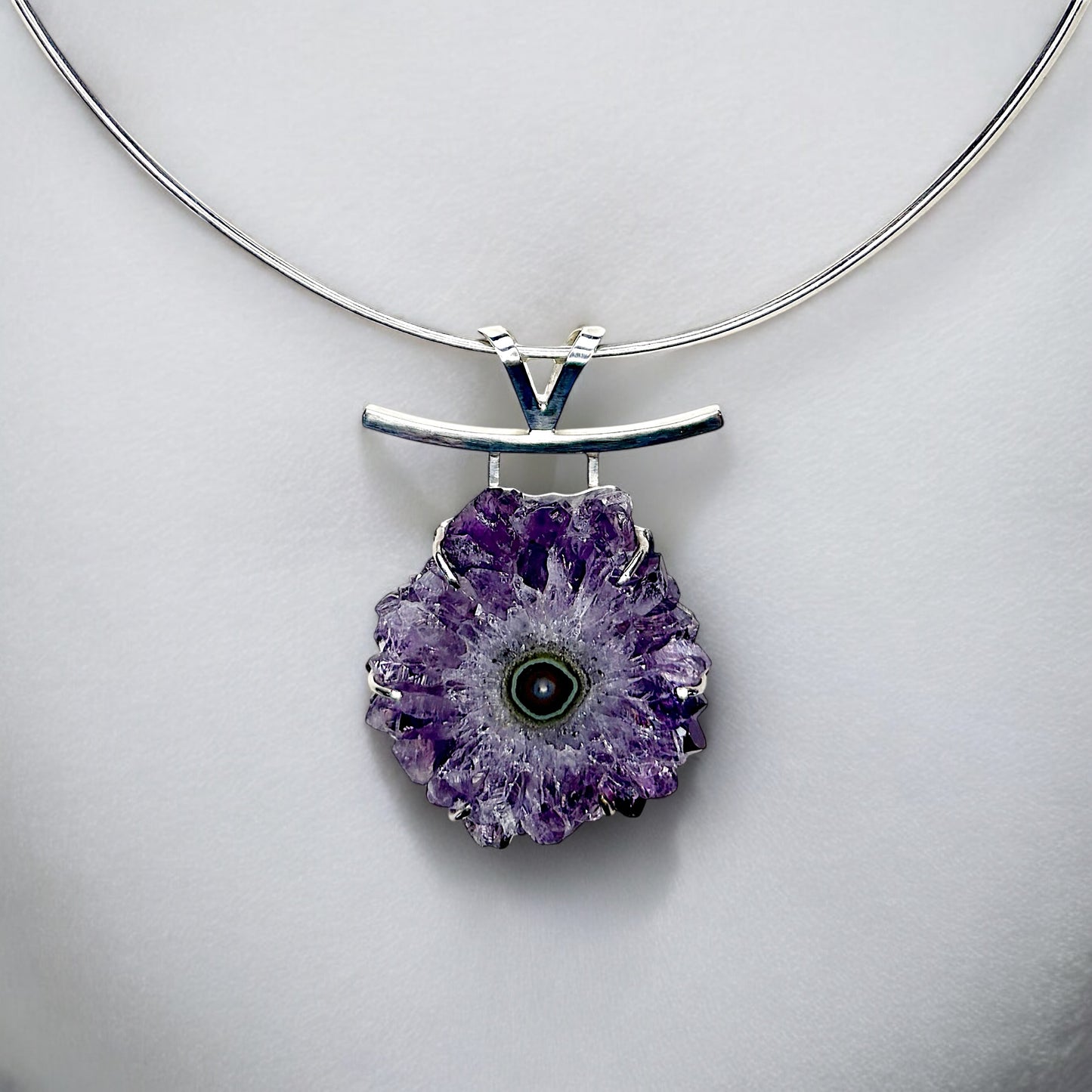 Amethyst Geode and Silver Pendant 2