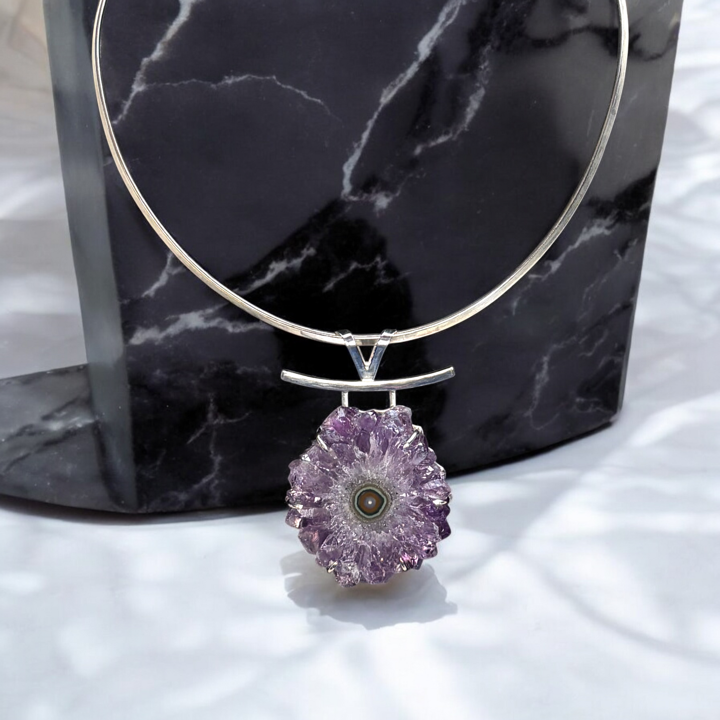 Amethyst Geode and Silver Pendant 2