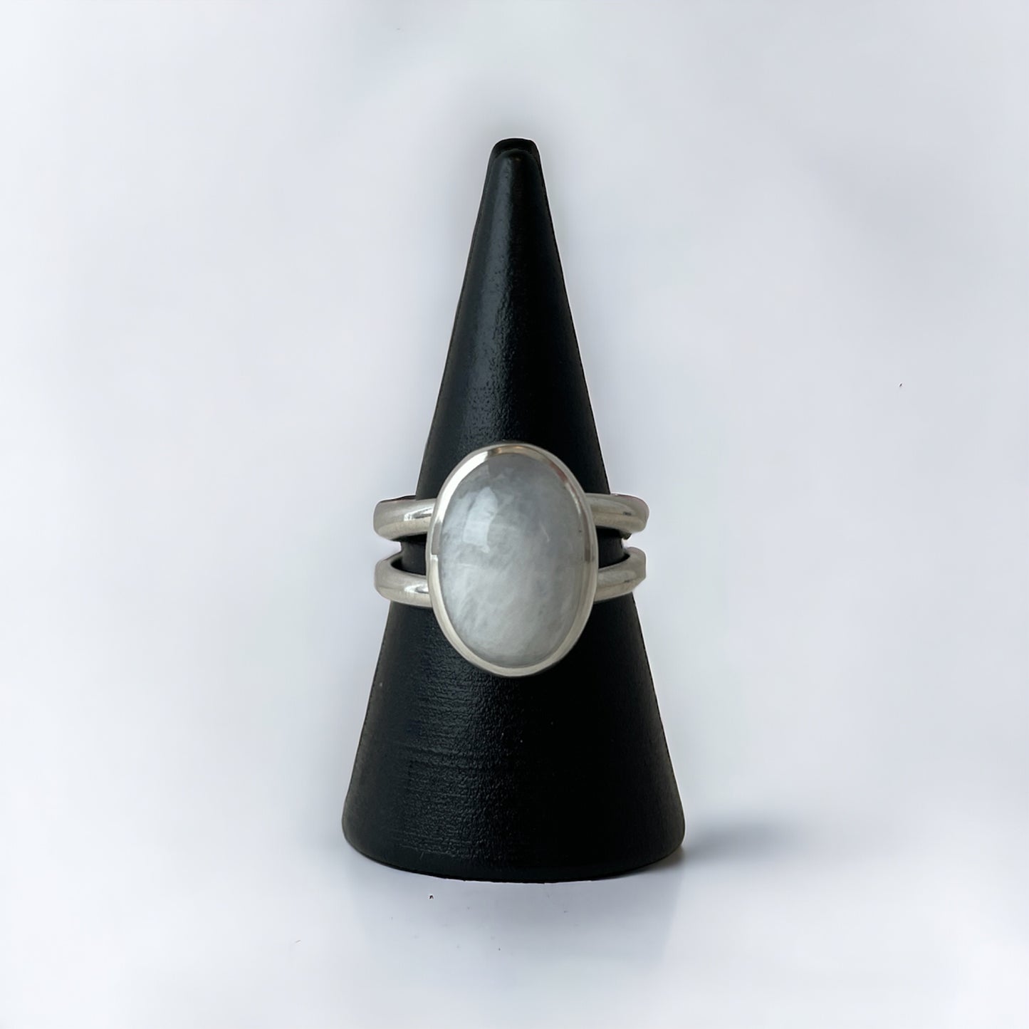 Silver and Moonstone Ring, SZ 7-7.5