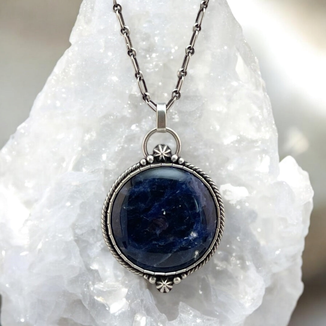 Silver and Blue Sodalite Necklace