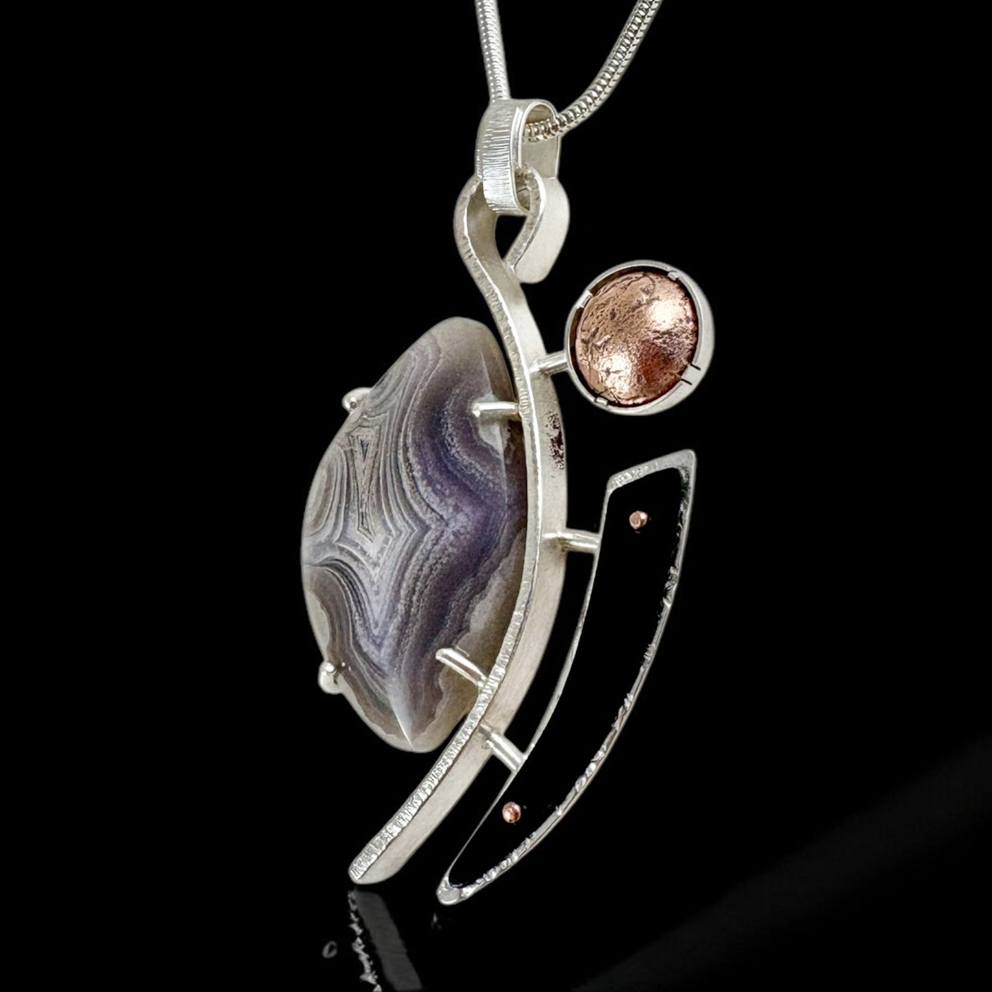 Silver & Banded Agate Pendant