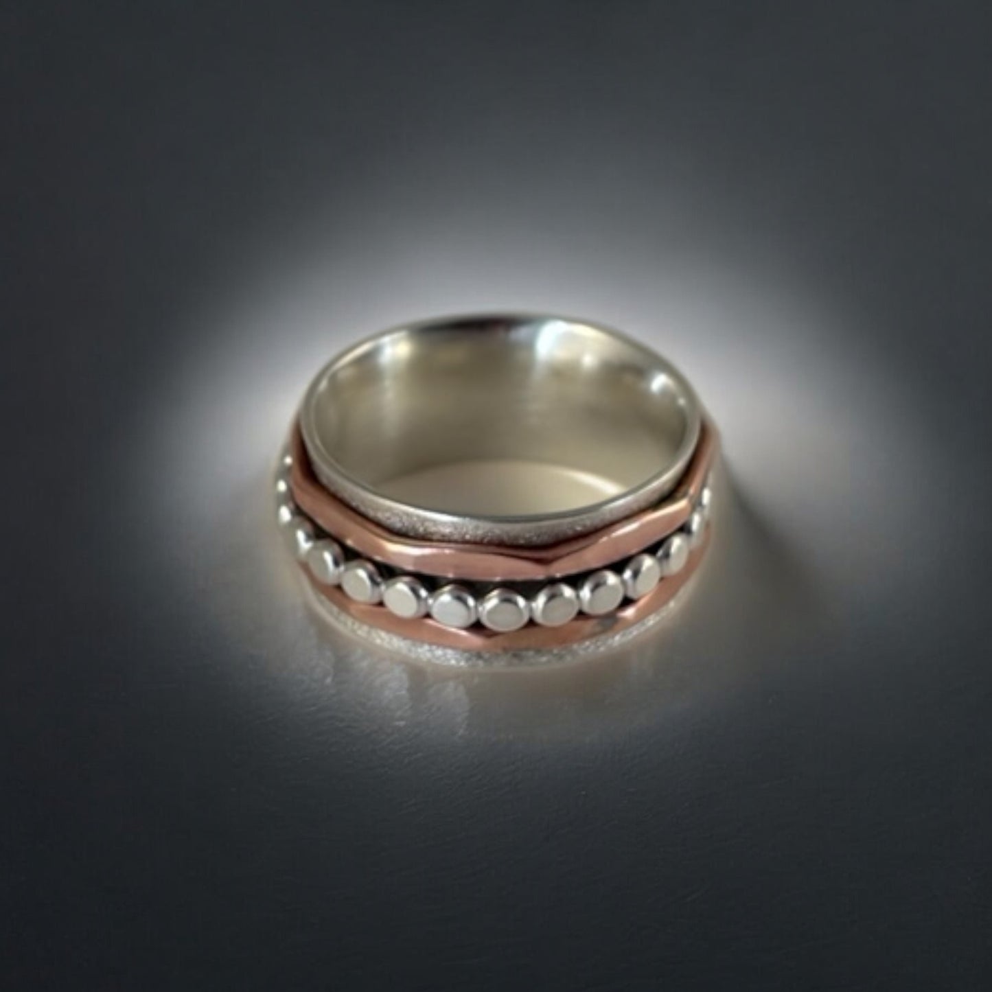 Silver and Copper Banded Ring Assorted Sizes