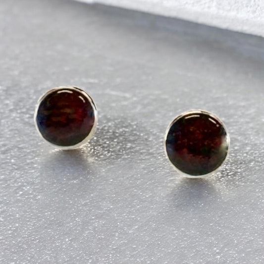 Sterling Silver Garnet Earrings 6mm & 8mm