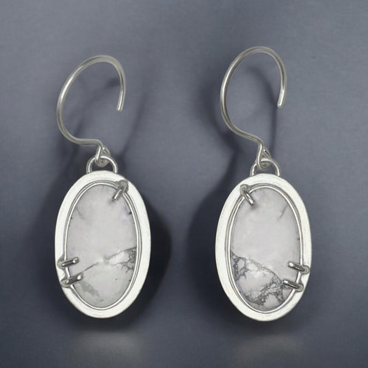 Silver and Howlite Earrings