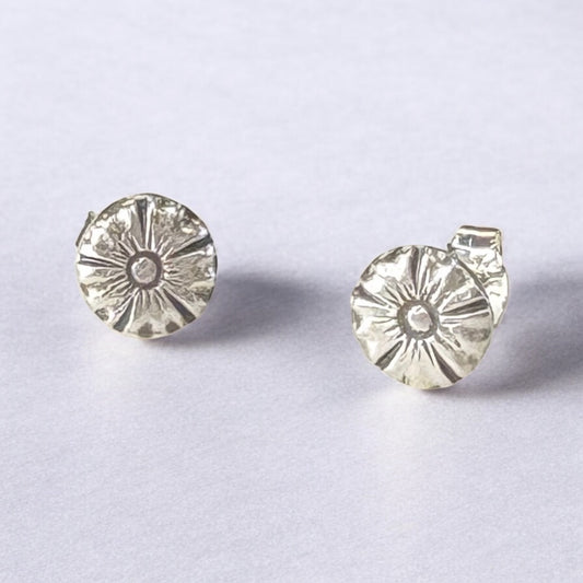 Silver Flower Stud Earrings