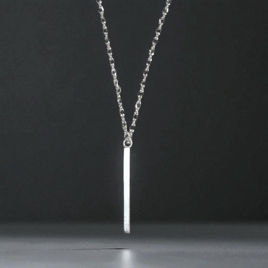 Sterling Silver Vertical Bar Necklace
