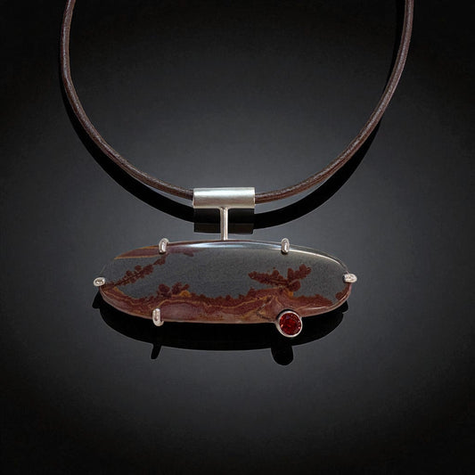 Silver & Desert Jasper Pendant Necklace