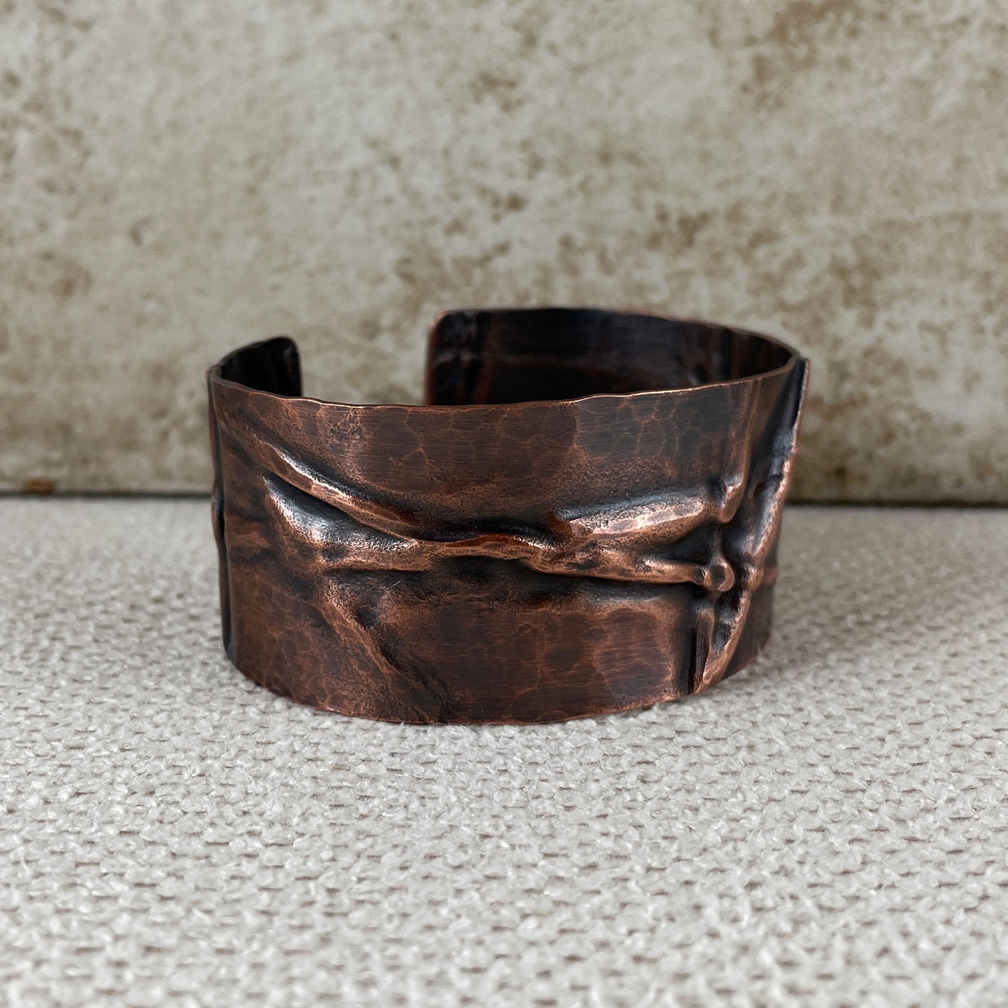 Foldformed Copper Cuff with Freeform Pattern