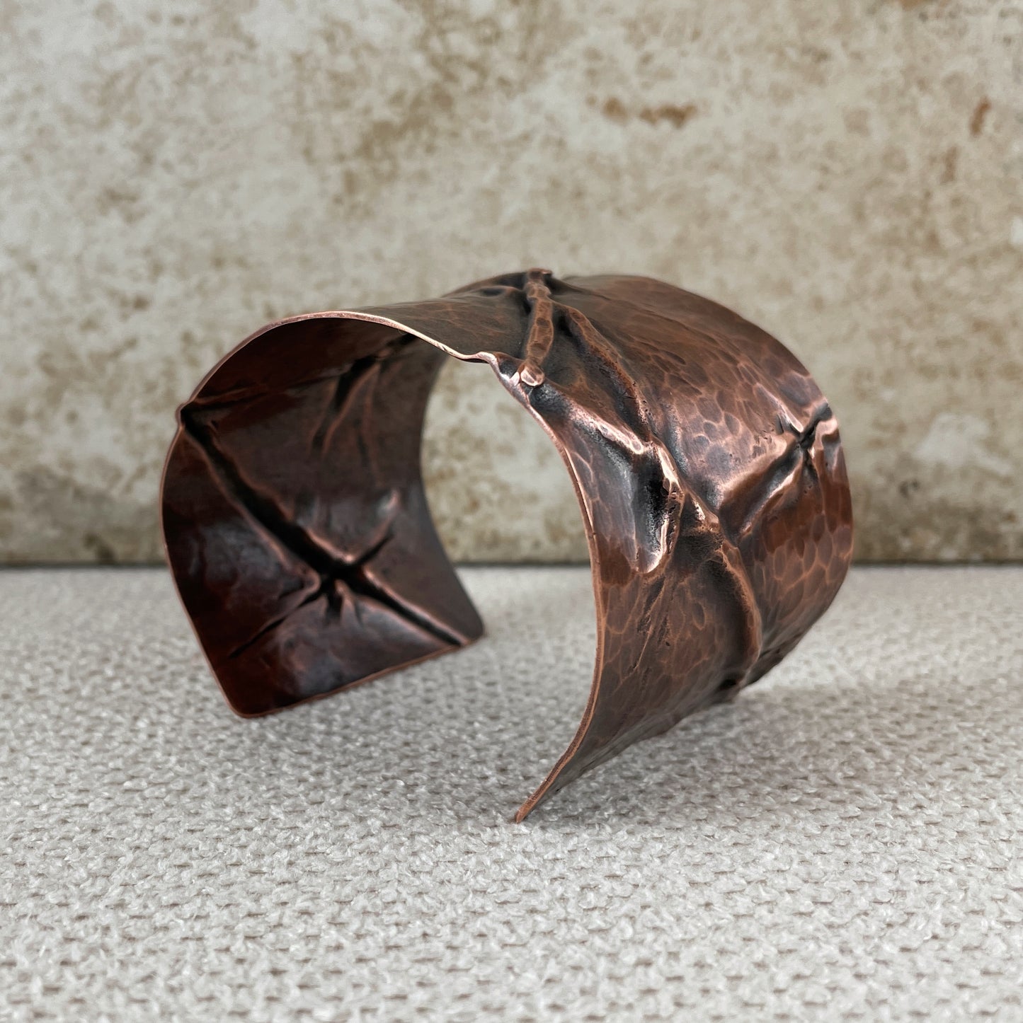 Foldformed Copper Cuff - Freeform and Textured Pattern