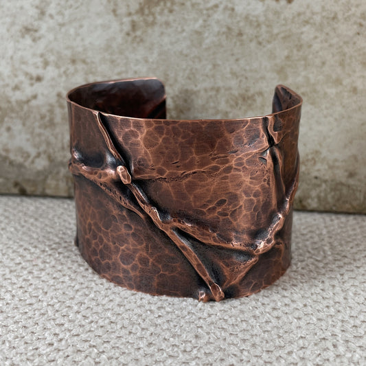 Foldformed Copper Cuff - Freeform and Textured Pattern