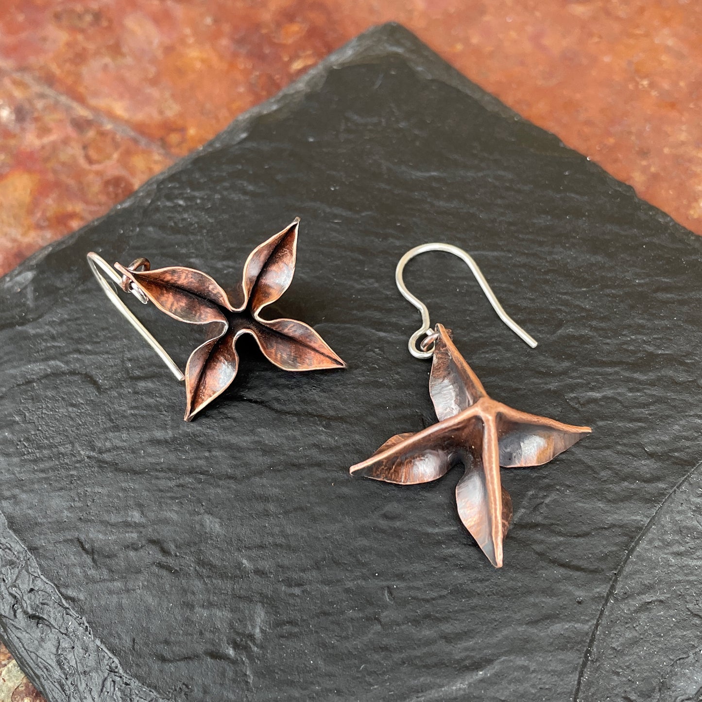 Star Fold Copper Earring